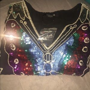 Sequined Butterfly Top